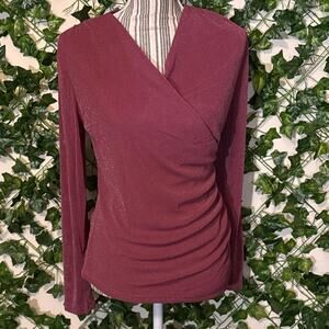 Burgundy shimmery long sleeve top